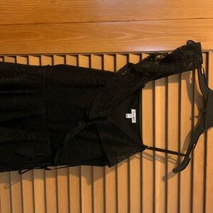 Adorable black lace dress off the shoulders